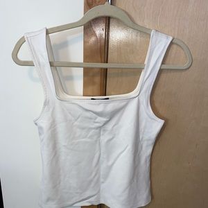 White square neck express tank top